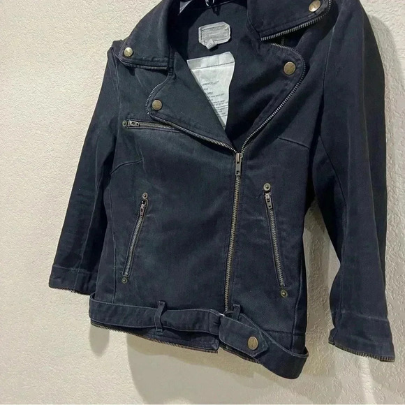 Current/Elliott Current Elliott The Zipper Edge Biker Moto Jacket Night Wash 0 - Picture 5 of 16